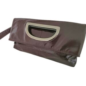 HOBO International POLISHED Leather Envelop Flap Clutch with Magnet closure